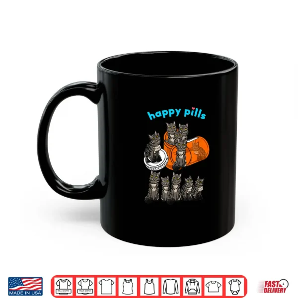 Mug Happy Pills Maine Coon Funny Kitten Feline Cat Lover Gift Shirt