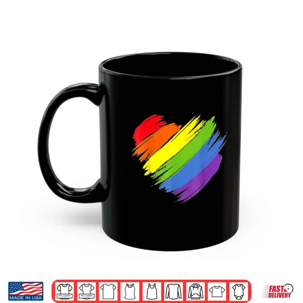 Mug Heart Shape LGBT Gay Pride Month Flag Shirt