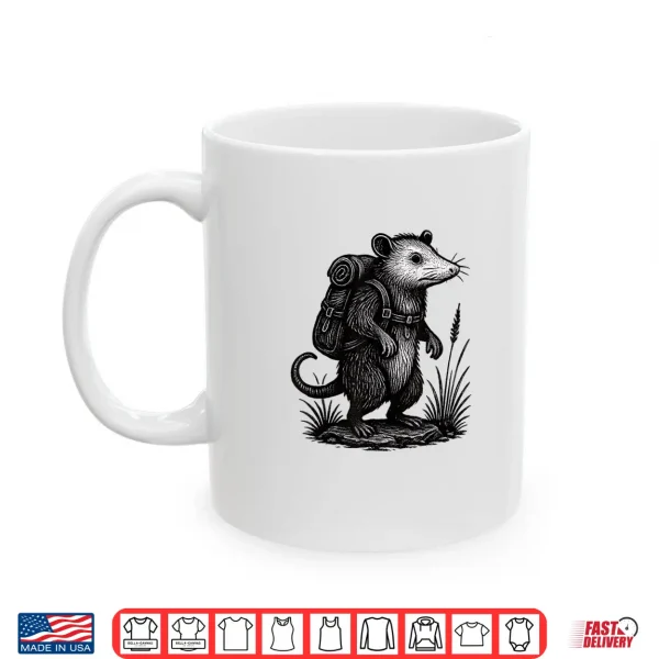 Mug Hiking Opossum Backpacking Animals Funny Cottagecore Shirt