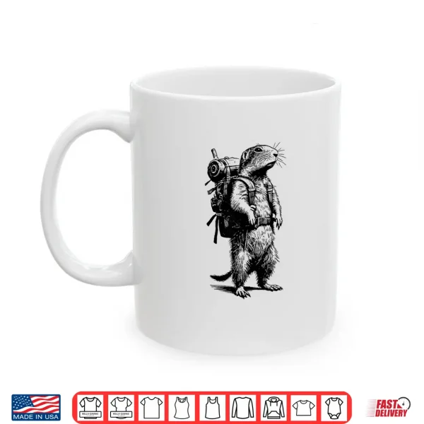 Mug Hiking Prairie Dog Gopher Backpacking Animals Funny Retro Shirt