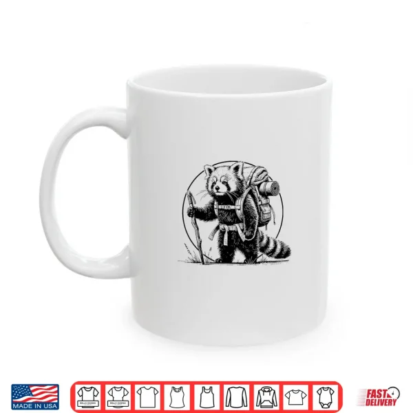 Mug Hiking Red Panda Backpacking Animals Funny Cottagecore Shirt