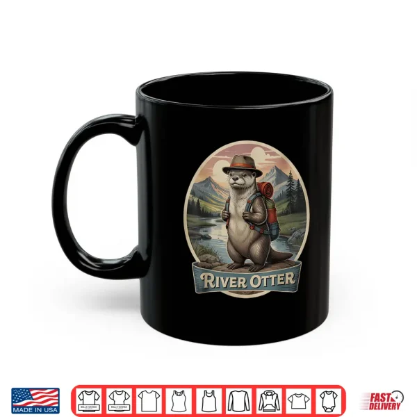 Mug Hiking River Otter Backpacking Animals Cottagecore Aesthetic Shirt