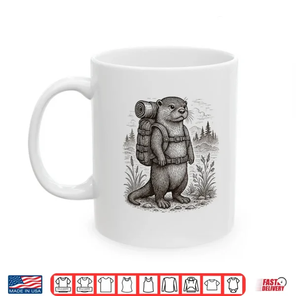 Mug Hiking River Otter Backpacking Outdoor Funny Cottagecore Shirt