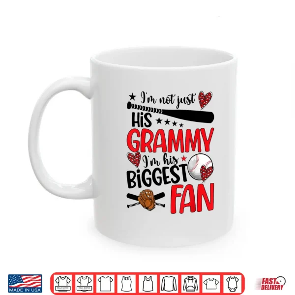 Mug His Biggest Fan Baseball Grammy Of A Baseball Player Grammy Shirt 1