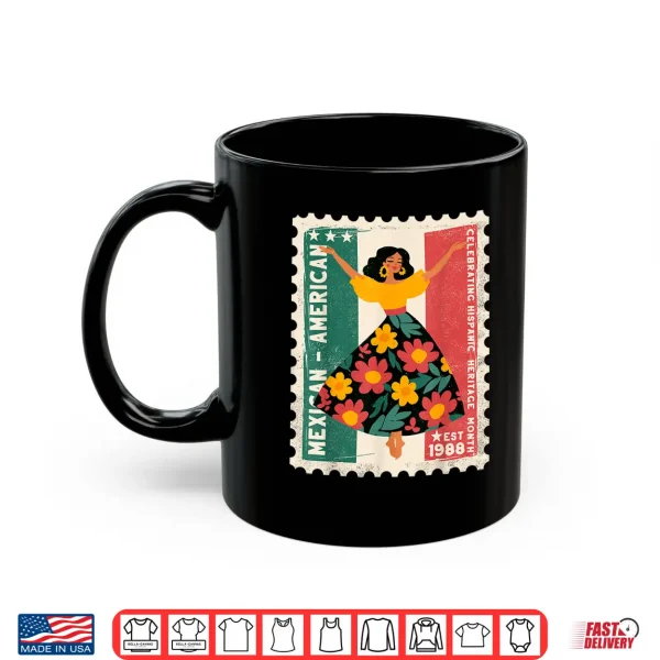 Mug Hispanic Heritage Mexican American Floral Dancer Woman Shirt