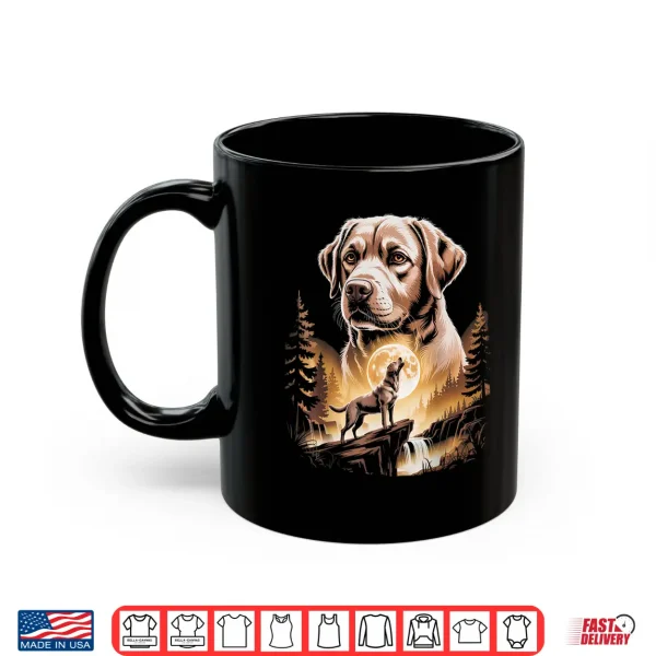 Mug Howling Labrador Retriever Moonlit Forest Shirt