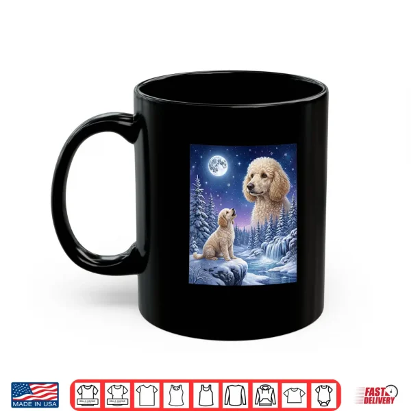 Mug Howling to The Moon Meme Animal Dog Poodle Shirt