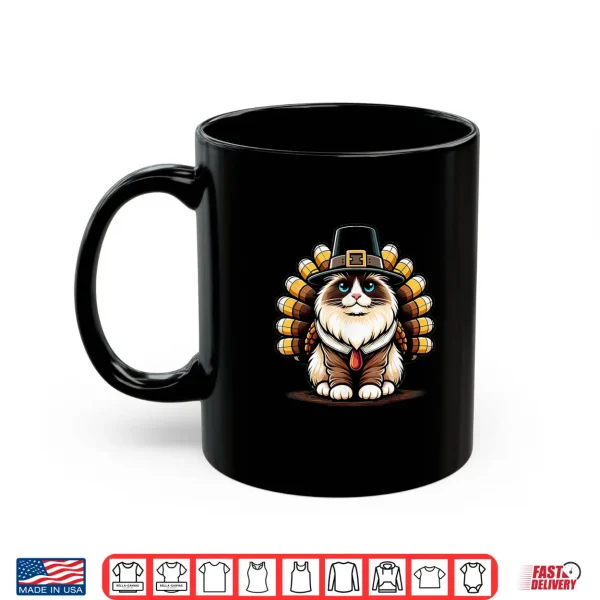Mug Humor Thanksgiving Turkey Ragdoll Cat Shirt
