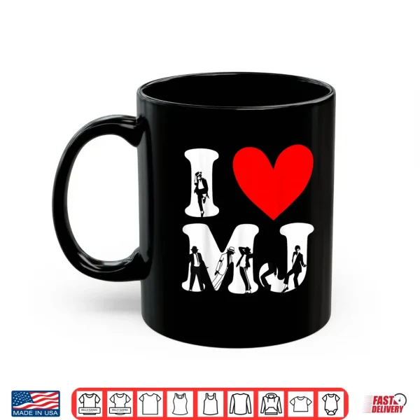 Mug I Love MJ Vintage Fan Merch Red Heart Initials Design M.J Shirt