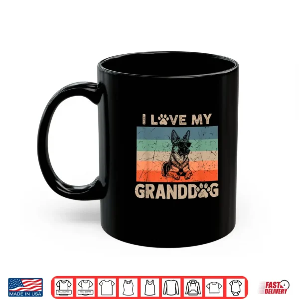 Mug I Love My Granddog German Shepherd Grandma Grandpa Dog Paw Shirt