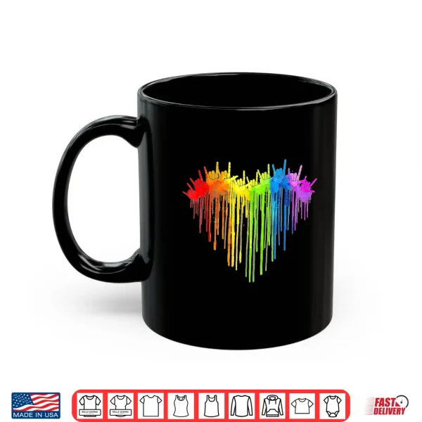 Mug I Love You Hand Sign Rainbow Heart ASL Gay Pride LGBT Shirt