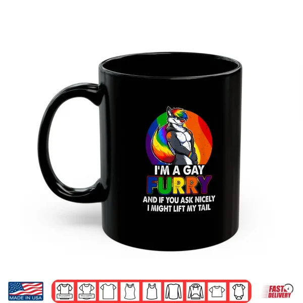 Mug Im A Gay a Furry Rainbow Fox Wolf Pride Month Shirt