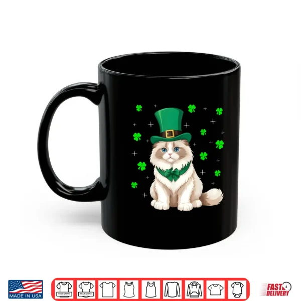 Mug Irish Shamrock Leprechaun Hat Ragdoll Cat St Patricks Day Men Women Kids Shirt