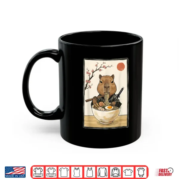 Mug Japanese Art Kawaii Ramen Anime Novelty Funny Capybara Shirt