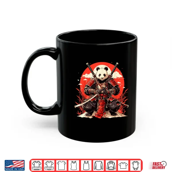 Mug Japanese Art Panda Ninja Ukiyo e Anime Style Samurai Panda Shirt