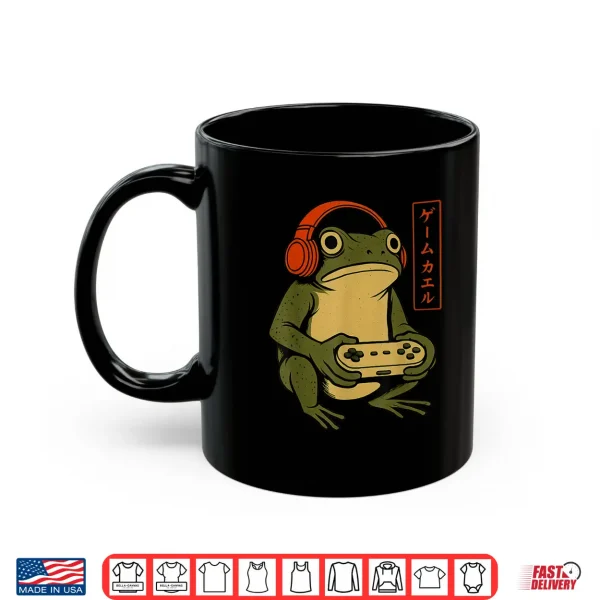 Mug Japanese Gamer Frog Art Men Women Boys Funny Vintage Gaming Shirt
