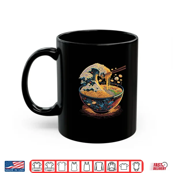 Mug Japanese Kanagawa Wave Ramen Graphic Retro Anime Noodles Art Shirt