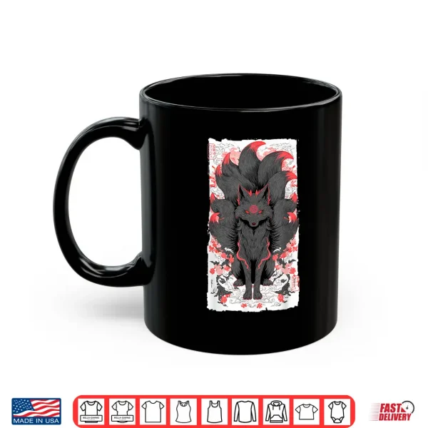 Mug Japanese Nine Tailed Fox Kitsune Anime Mythology Art Shirt