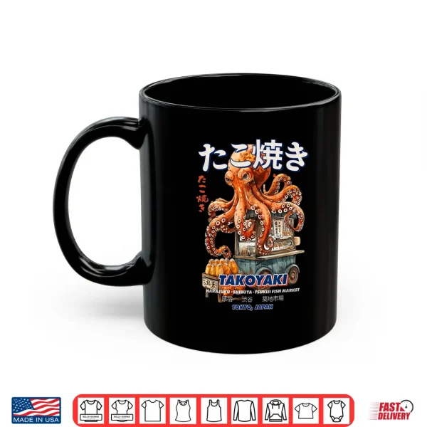 Mug Japanese Octopus Harajuku Anime Manga Y2K Streetwear Graphic Shirt