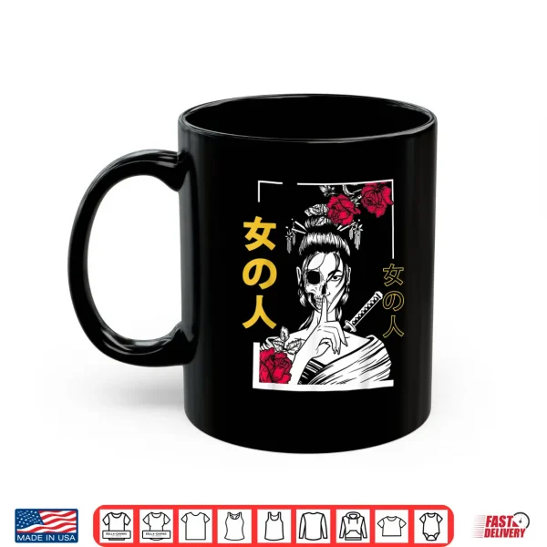 Mug Japanese Samurai Floral Warrior Geisha Woman Tokyo Anime Shirt