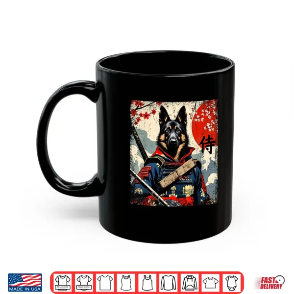 Mug Japanese Samurai German Shepherd Kawaii Ukiyo e Ninja Dog Shirt