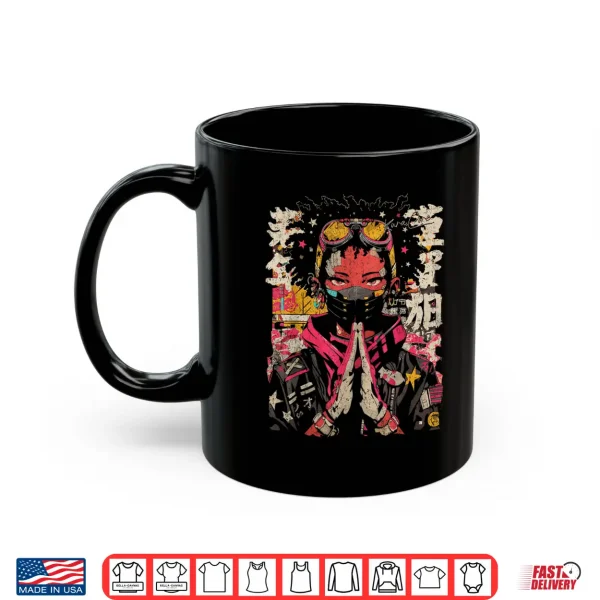 Mug Japanese Streetwear Afro Cyberpunk Y2K Techwear Manga Anime Shirt