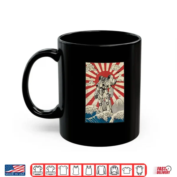 Mug Japanese mecha anime Robot Kanagawa great wave manga Shirt