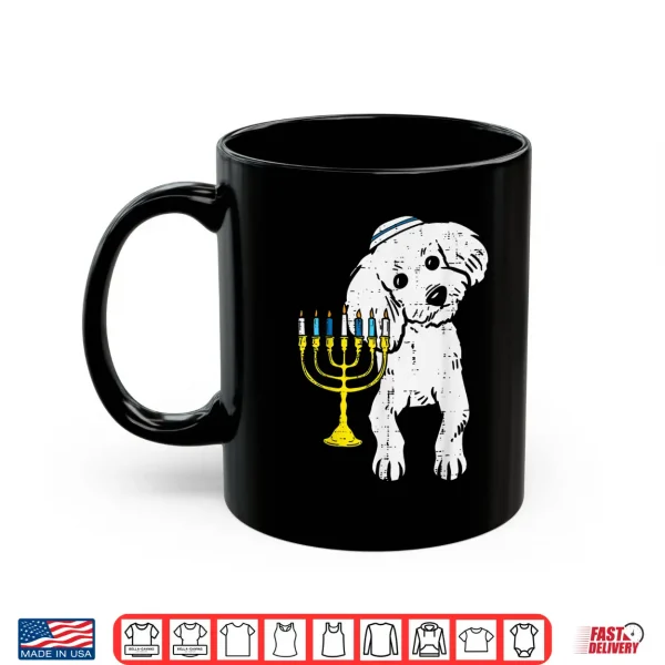 Mug Jewish Poodle Dog Menorah Hanukkah Pajamas Chanukah PJs Shirt