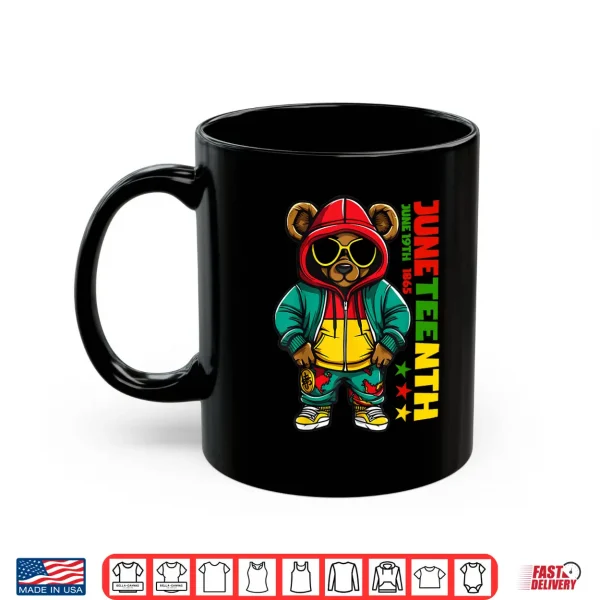 Mug Juneteenth Black Mens Hip Hop Teddy Bear African American Shirt