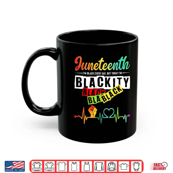 Mug Juneteenth Blackity Heartbeat Black History African America Shirt