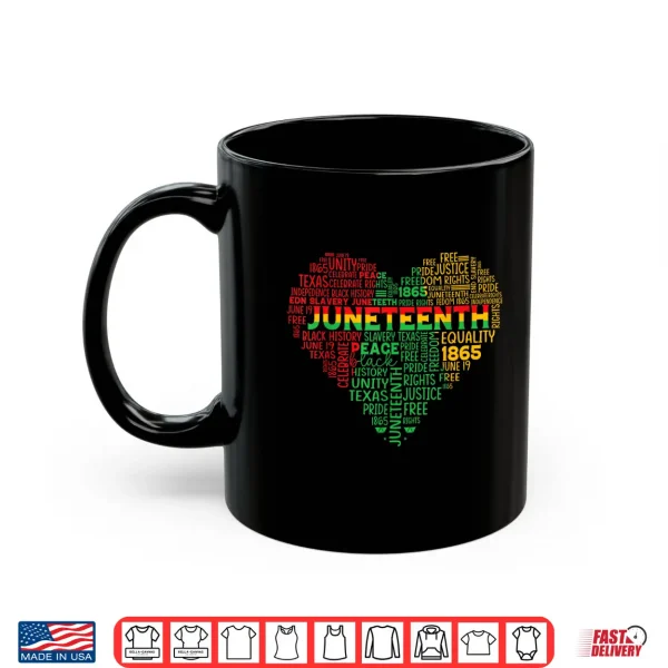 Mug Juneteenth Heart Freedom African American Teen Girls Women Shirt