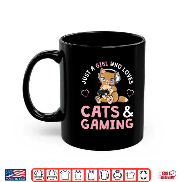 Mug Just A Girl Who Loves Cats And Gaming Cute Gamer Cat Shirt