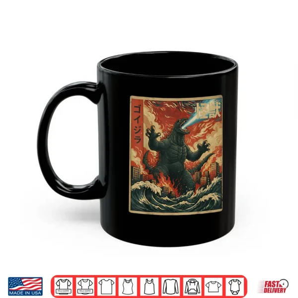 Mug Kaiju Monster Japanese Anime Vangogh Painting Art Graphic Shirt