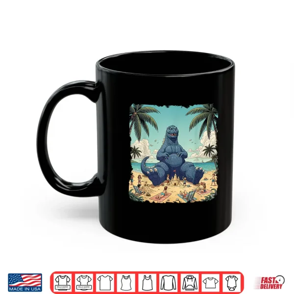 Mug Kaiju On The Beach Suntanning Vacation Funny Summer vacation Shirt