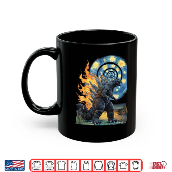 Mug Kaiju Starry Night Japanese Art Anime Van Gogh Funny Gifts Shirt