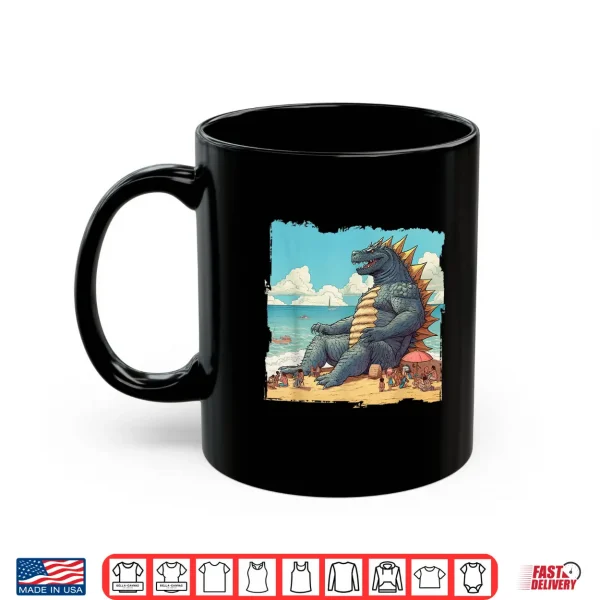 Mug Kaiju on the Beach Suntanning Vacation Ocean Holiday Party Shirt