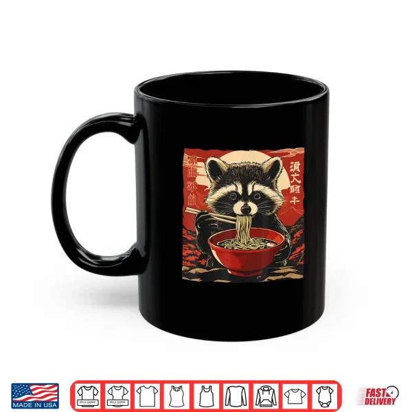 Mug Kawaii Cute Raccoon Eating Ramen Noodles Anime Gift Shirt