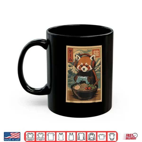 Mug Kawaii Japanese Ramen Red Panda Retro Gaming Shirts for Men Shirt