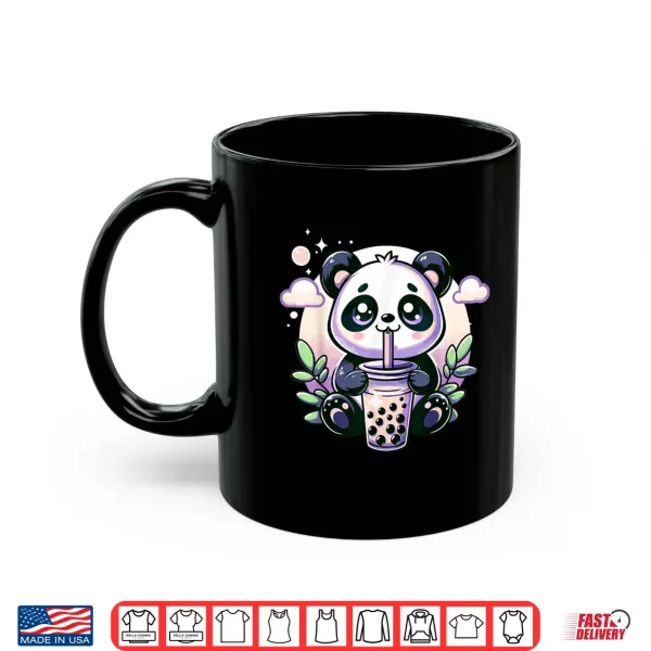 Mug Kawaii Panda Anime Boba Drink Bubble Tea Kids Teen Girl Boy Shirt