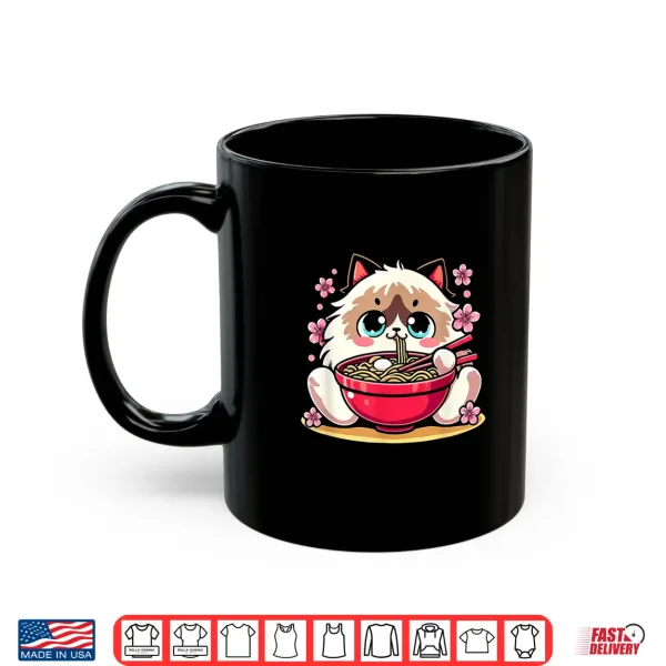 Mug Kawaii Ragdoll Cat Eating Ramen Shirt