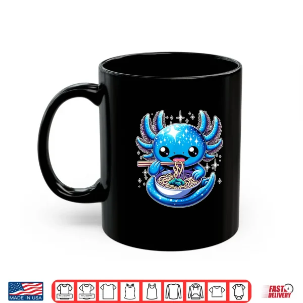 Mug Kawaii axolotl eating ramen noodles anime Shirt 2