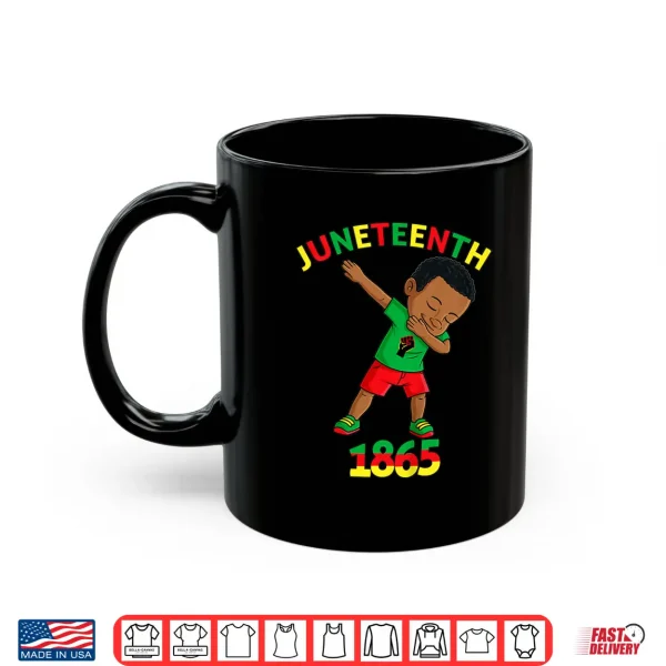 Mug Kids Dabbing Black King Juneteenth Melanin Brown Skin Boys Dab Shirt