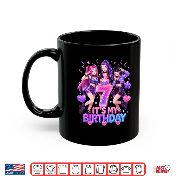 Mug Kids Its My 7th K Pop Birthday Girl 7 Year Old K Pop Bday Shirt