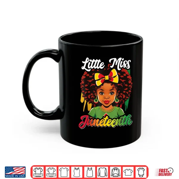Mug Kids Little Miss Juneteenth Shirt Girl Toddler Black History Shirt