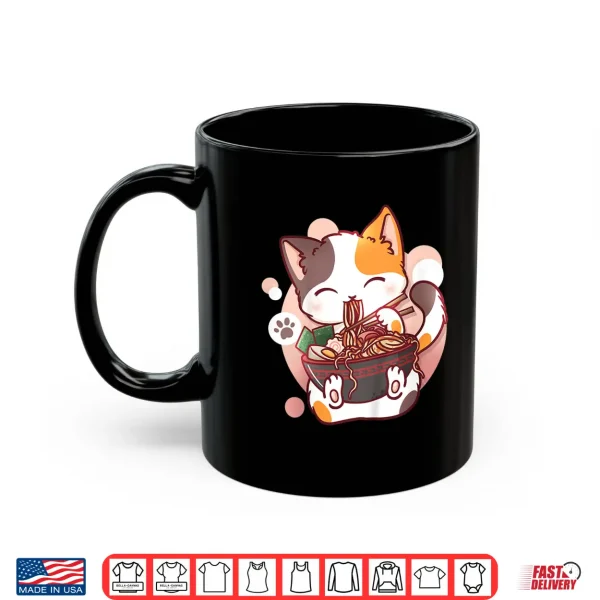 Mug Kids Ramen Cat Anime Bowl Kawaii Neko Japanese Shirt