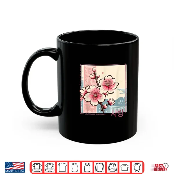 Mug Korean cherry blossom in aesthetic anime retro kpop flower Shirt