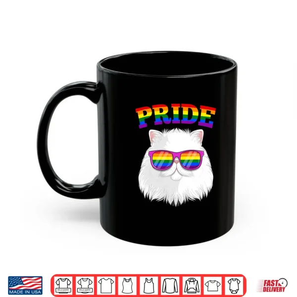 Mug LGBT Persian Cat Gay Pride Rainbow LGBTQ Kitty Cute Shirt