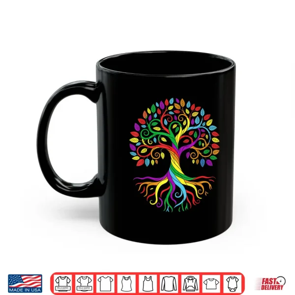Mug LGBT Tree of Pride Colorful LGBTQ Rainbow Roots and Branches Shirt