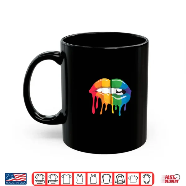 Mug LGBTQ Gay Pride Month Rainbow Mouth Lips LGBT Shirt