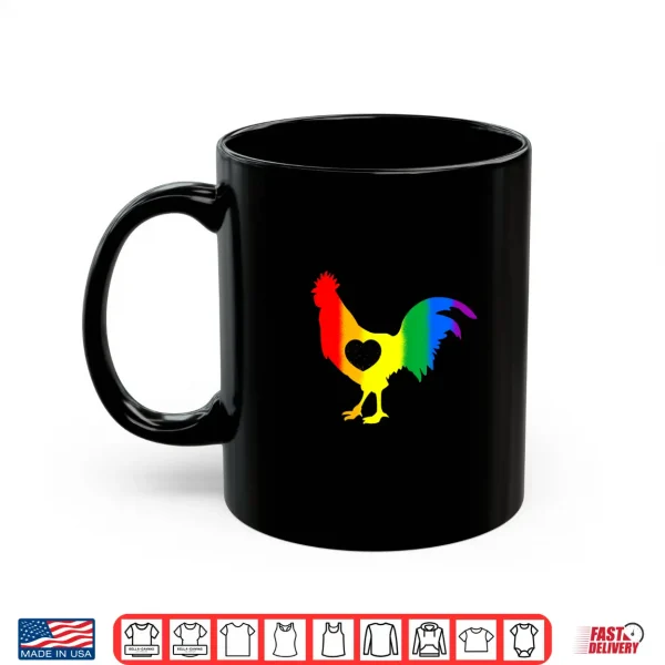 Mug LGBTQ Rainbow Cock Gay Pride Month Ally Support Men Women Shirt